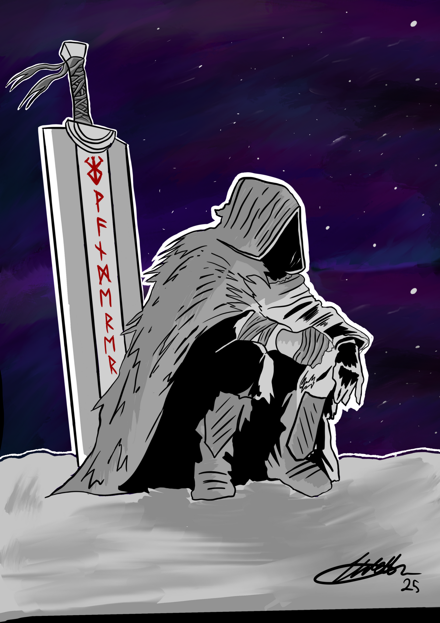 Wanderer - Art Print • By Webb The Undead